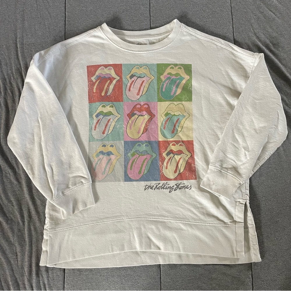 The Rolling Stones White Graphic Sweatshirt
